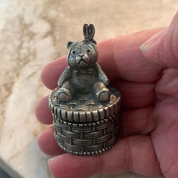 Mini Pewter Bear Box - Picture 1 of 3